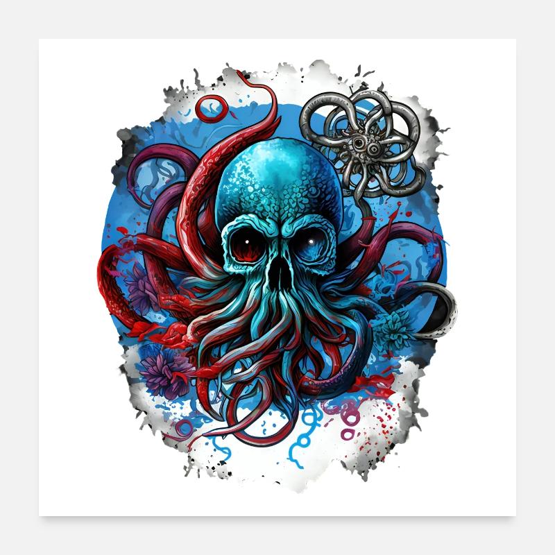 Pieuvre pirate Poster 60 x 60 cm