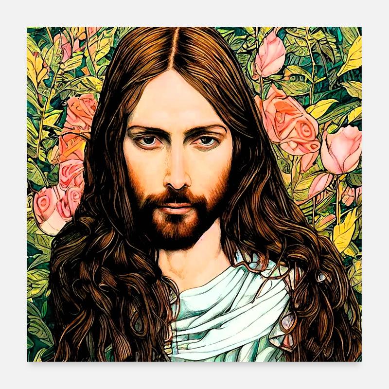 Portrait de Jésus-Christ Poster 60 x 60 cm