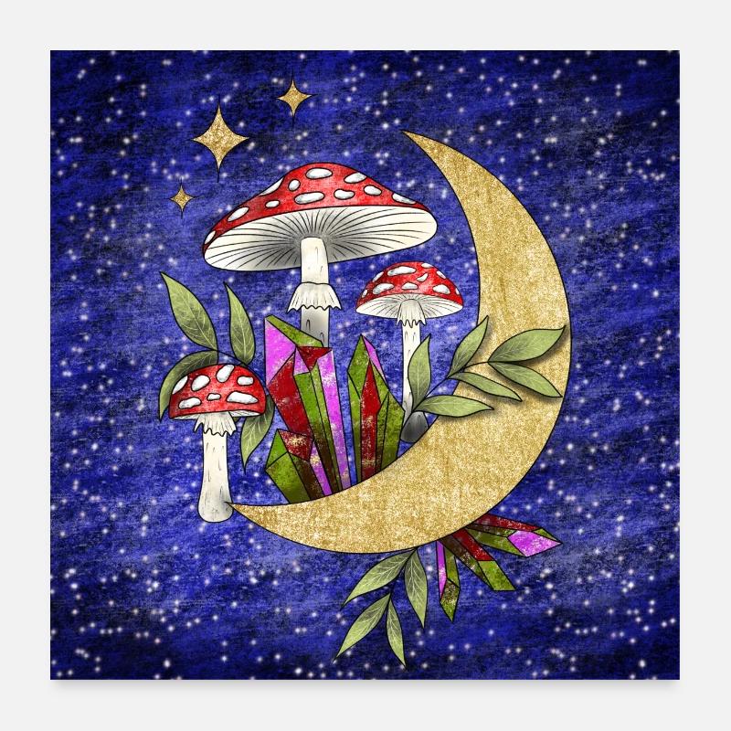 Champignons au clair de lune - Format F Poster 60 x 60 cm