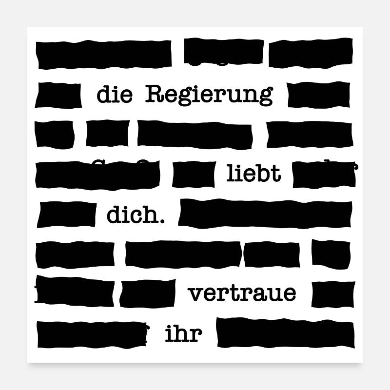 Vertraue deiner Regierung - Zensur Poster 60x60 cm
