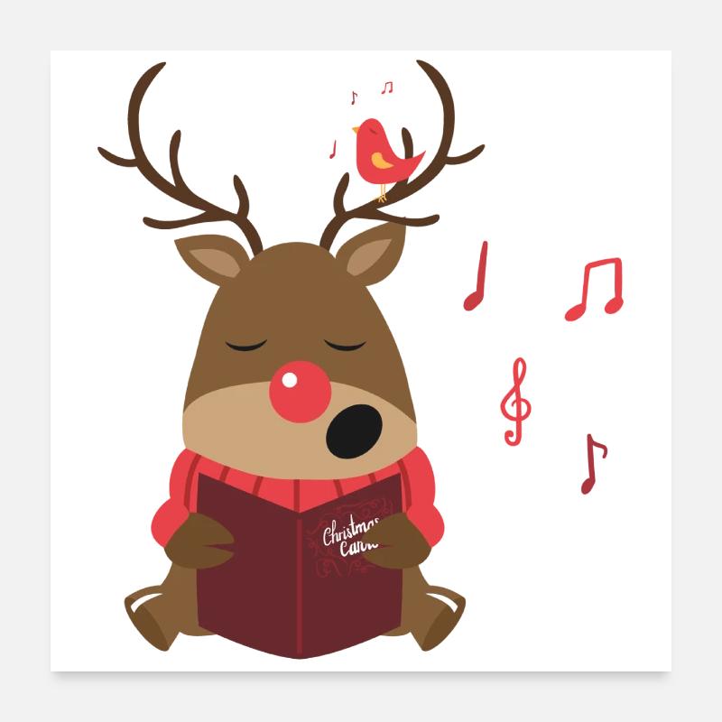 Chants de Noël Rudolph Poster 60 x 60 cm