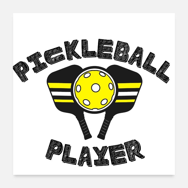 Pickleball Player Paddle Poster 24" x 24" (60x60 cm)