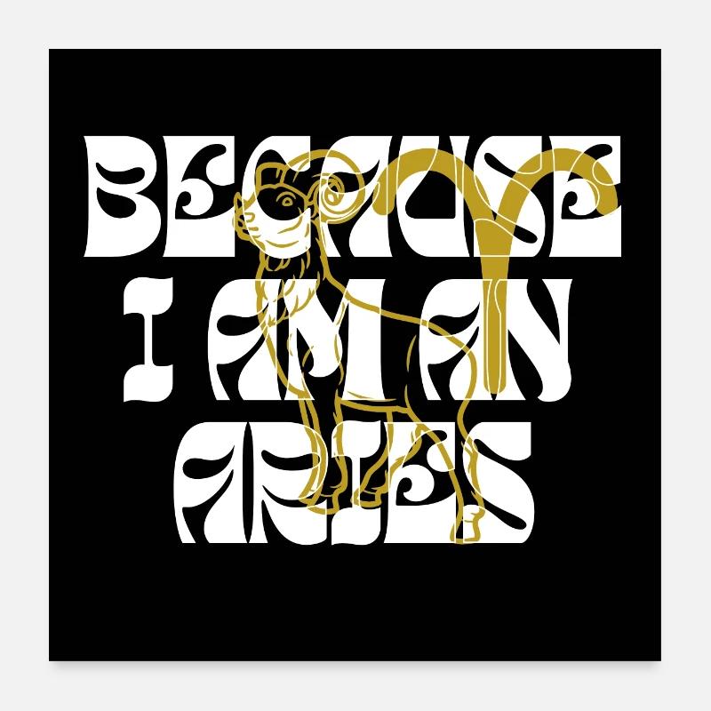 Because I am an Aries Poster 60x60 cm
