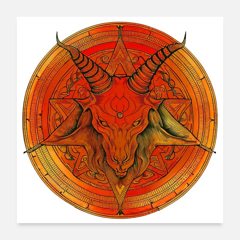 Pentagram surmounted by a head of baphomet Poster 24" x 24" (60x60 cm)