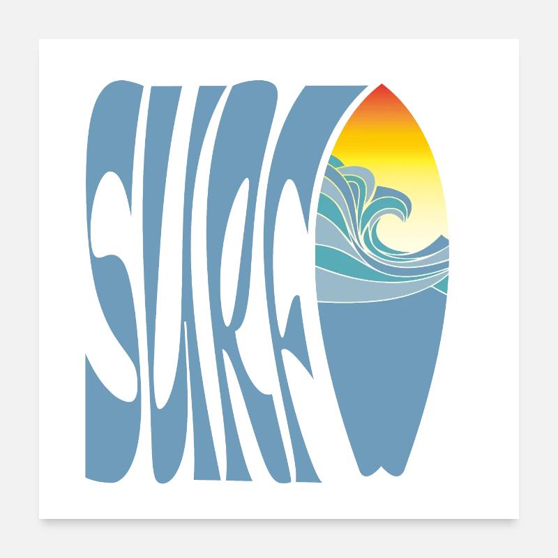 SURF SEA DESIGN Poster 60x60 cm