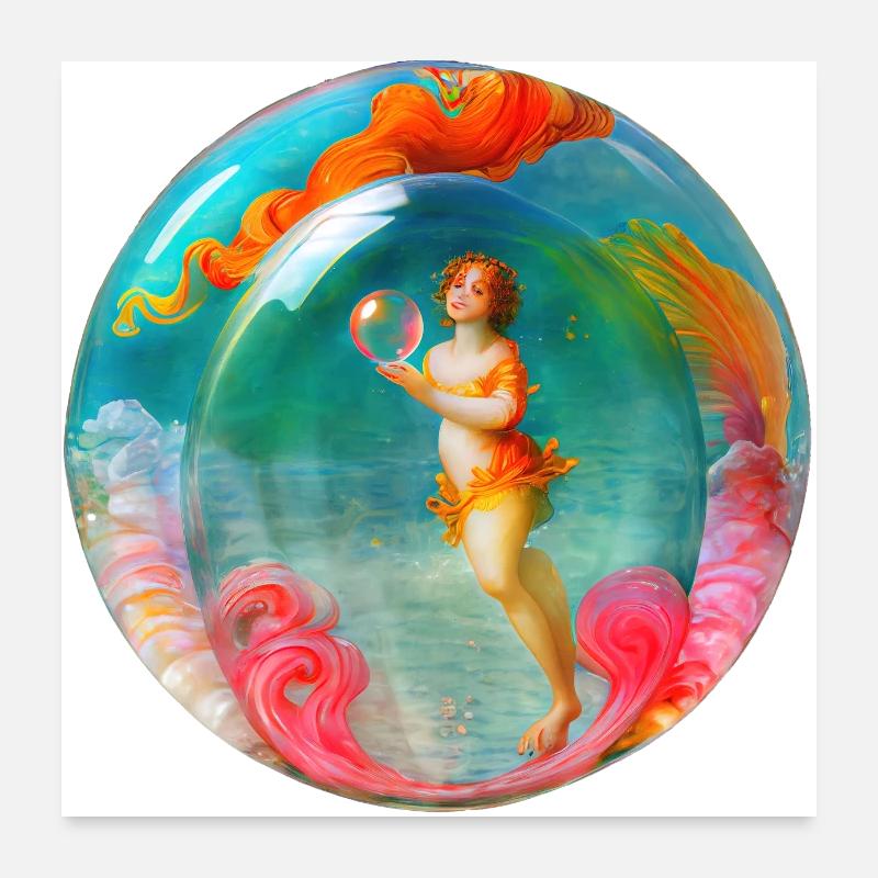 venus in der seifenblase Poster 60x60 cm