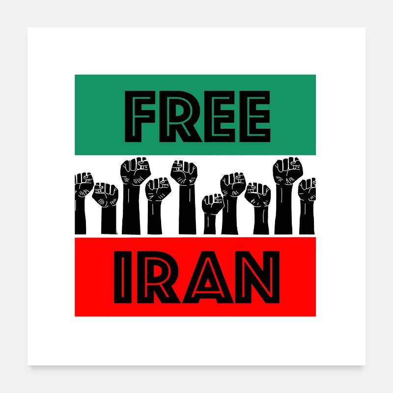 Libérez l’Iran - Poster 60 x 60 cm - blanc