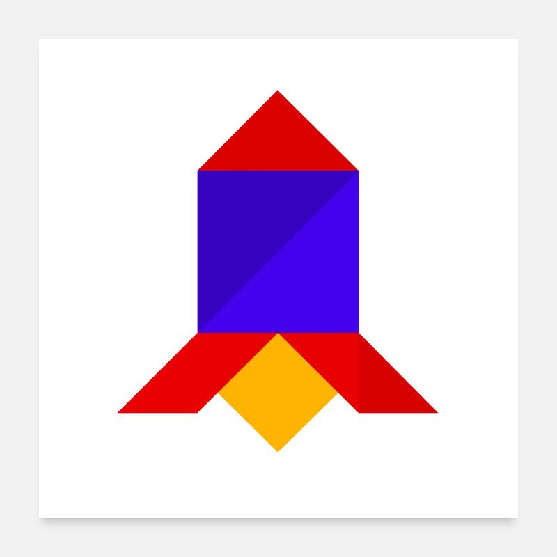 Fusée - Tangram Poster 60 x 60 cm