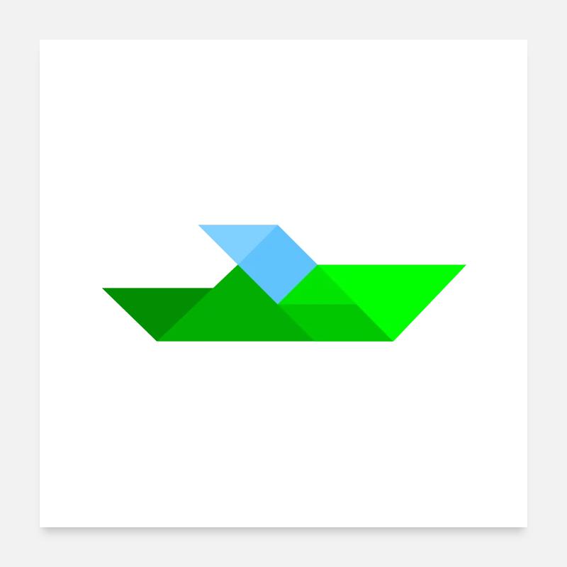 Rennboot - Tangram Poster 60x60 cm