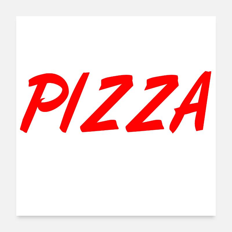 Pizza - Poster 60x60 cm - Weiß