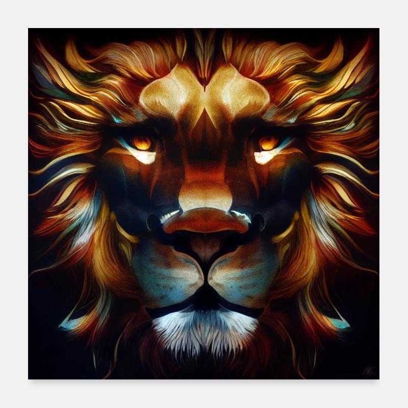 Lion Poster 60 x 60 cm