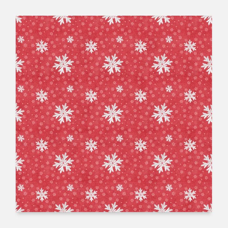 Flocons de neige à Noël Poster 60 x 60 cm