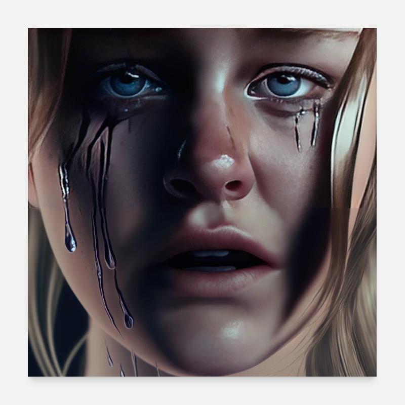 Rêver de larmes - Poster 60 x 60 cm - blanc