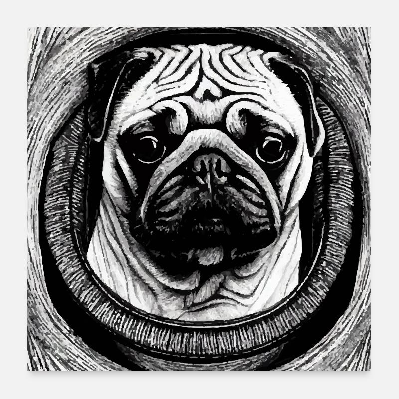 Chiot carlin Poster 60 x 60 cm