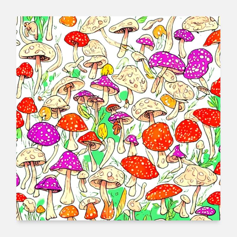 Mushroom printing Poster 24" x 24" (60x60 cm)