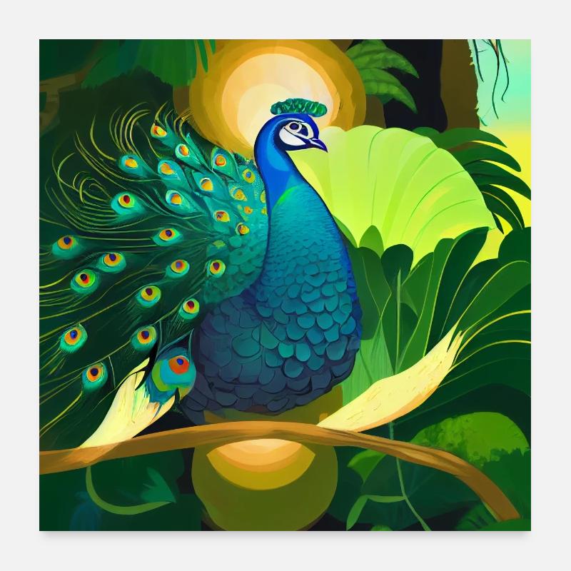 Peacock Poster 24" x 24" (60x60 cm)