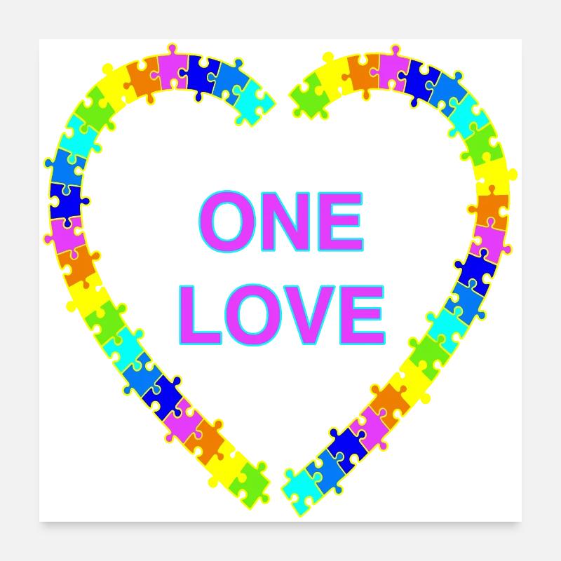 One Love Rainbow Poster 24" x 24" (60x60 cm)