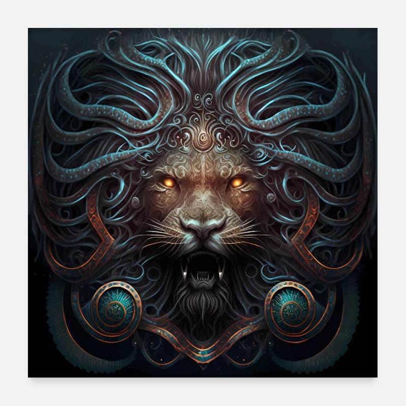 Dark Fantasy Lion Version 3 Poster 24" x 24" (60x60 cm)