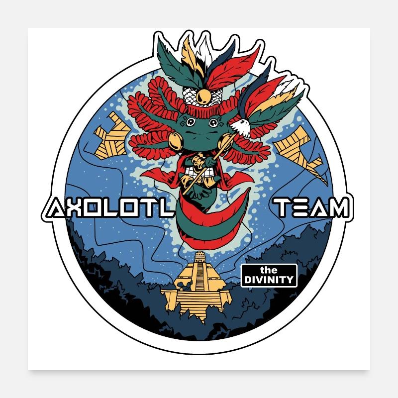 L'antique Axolotl Poster 60 x 60 cm