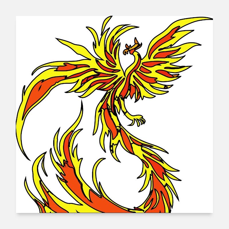 Illustration d’un phénix, style vectoriel Poster 60 x 60 cm