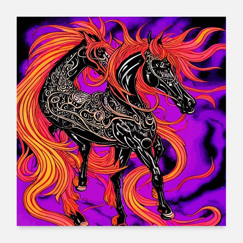 Abstrakte Darstellung eines Pferdes Poster 60x60 cm