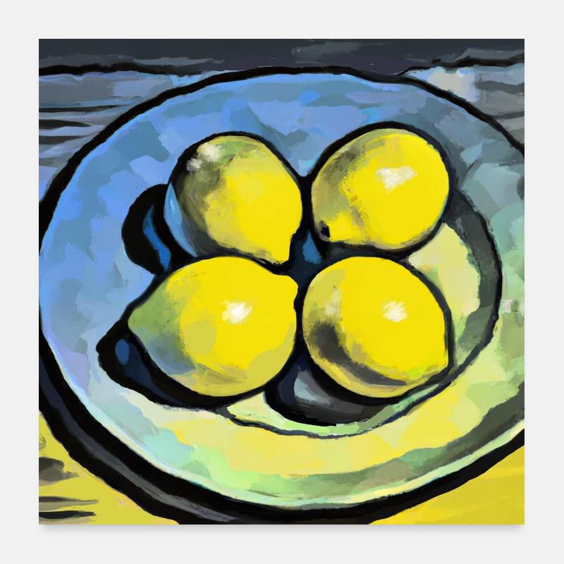 Lemons - art for kitchen, restaurant, dining room Poster 24" x 24" (60x60 cm)