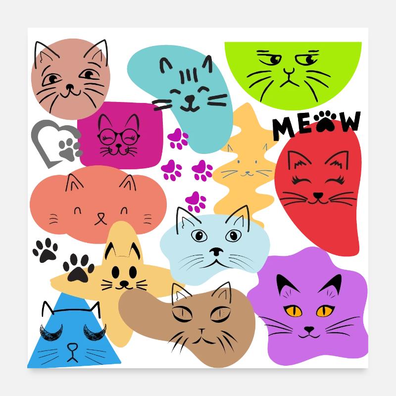 I Love Cats Textless Poster 24" x 24" (60x60 cm)