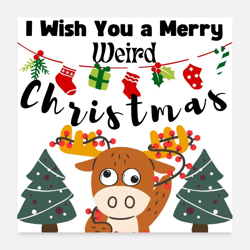 Je vous souhaite un joyeux Noël bizarre (Rennes) Poster 60 x 60 cm