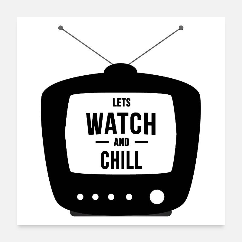 La télévision permet de regarder et de détendre Silhouette Poster 60 x 60 cm