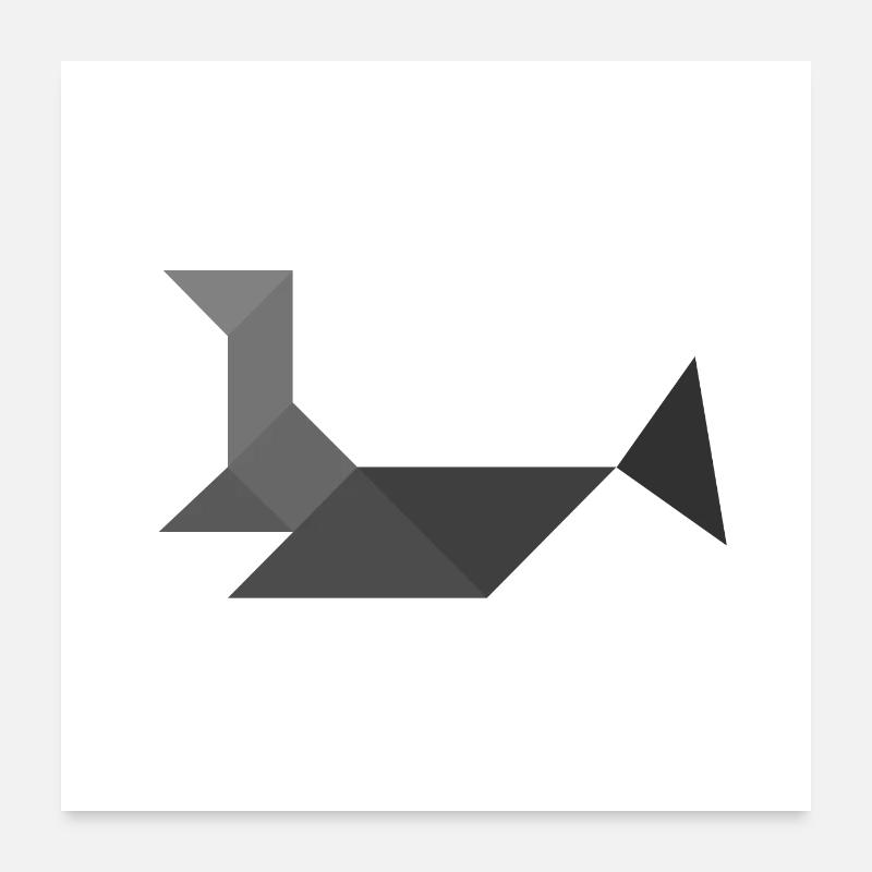Seehund - Tangram Poster 60x60 cm