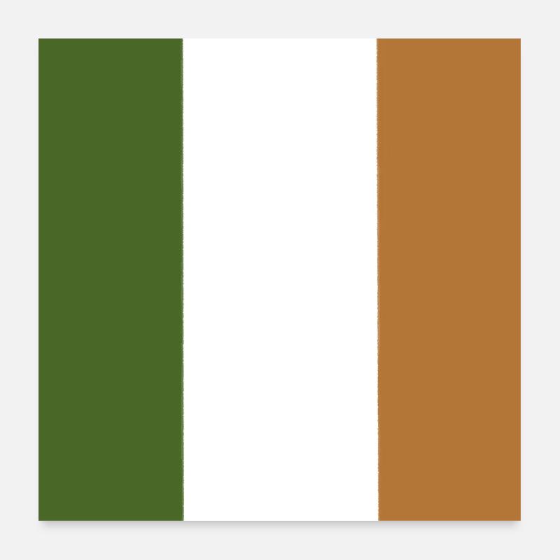 Drapeau de l’Irlande, Drapeau irlandais - Vert, Blanc, Orange Poster 60 x 60 cm