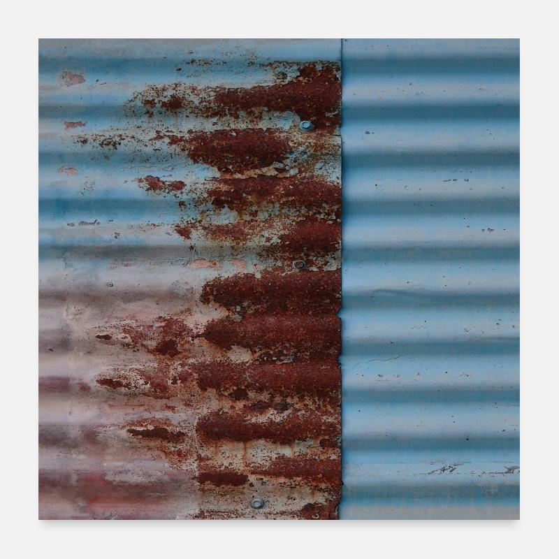 Türkis Rost Poster 60x60 cm