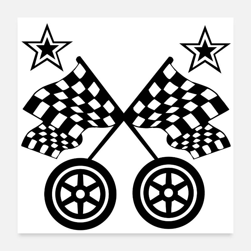 Auto - Poster 60x60 cm - Weiß