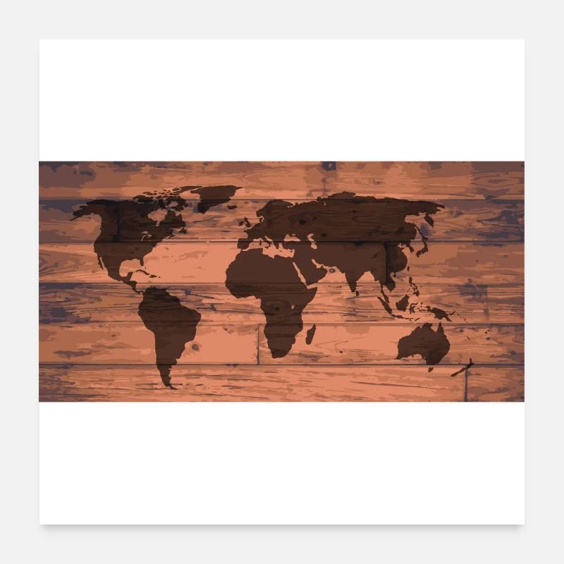 World Map Brand Poster 24" x 24" (60x60 cm)