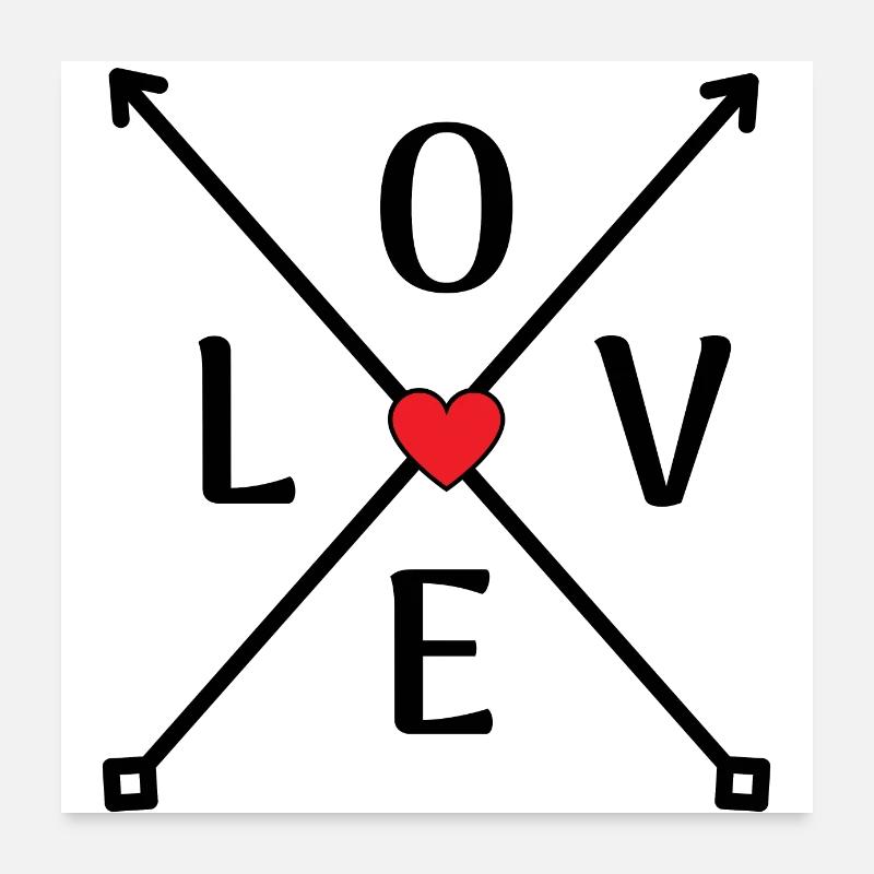 LOVE - Poster 60 x 60 cm - blanc