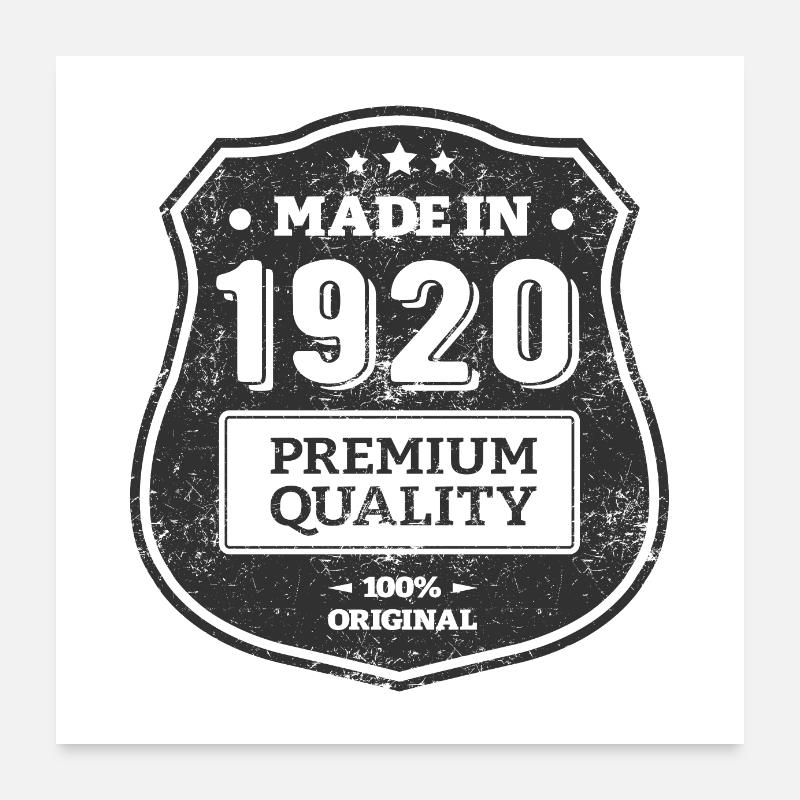 MADE IN 1920 Poster 60 x 60 cm