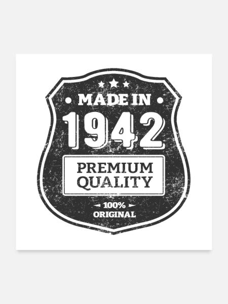 MADE IN 1942 - Poster 60 x 60 cm - blanc - Devant
