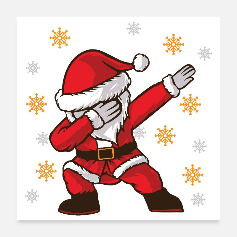 Père noël cool Poster 60 x 60 cm