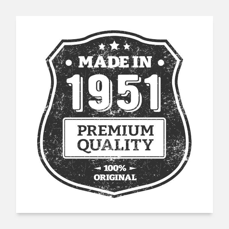 MADE IN 1951 Poster 24" x 24" (60x60 cm)