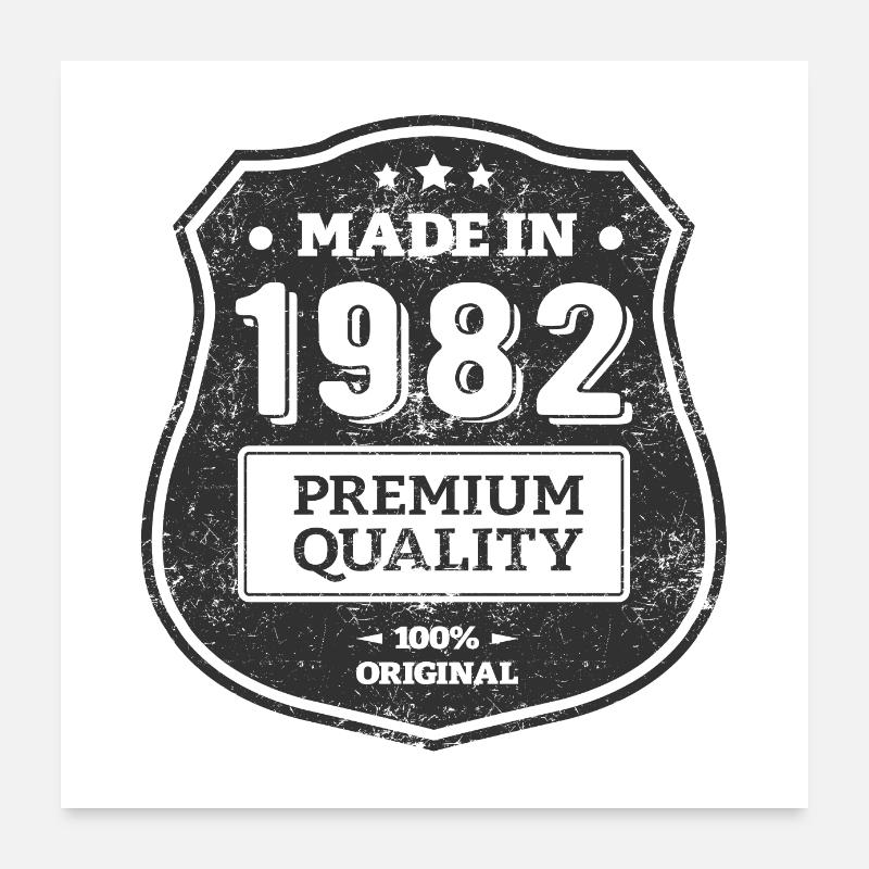 HERGESTELLT 1982 Poster 60x60 cm