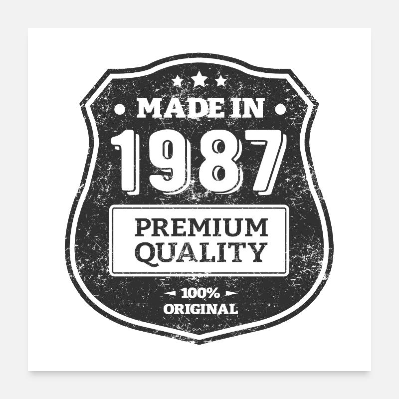 HERGESTELLT 1987 Poster 60x60 cm