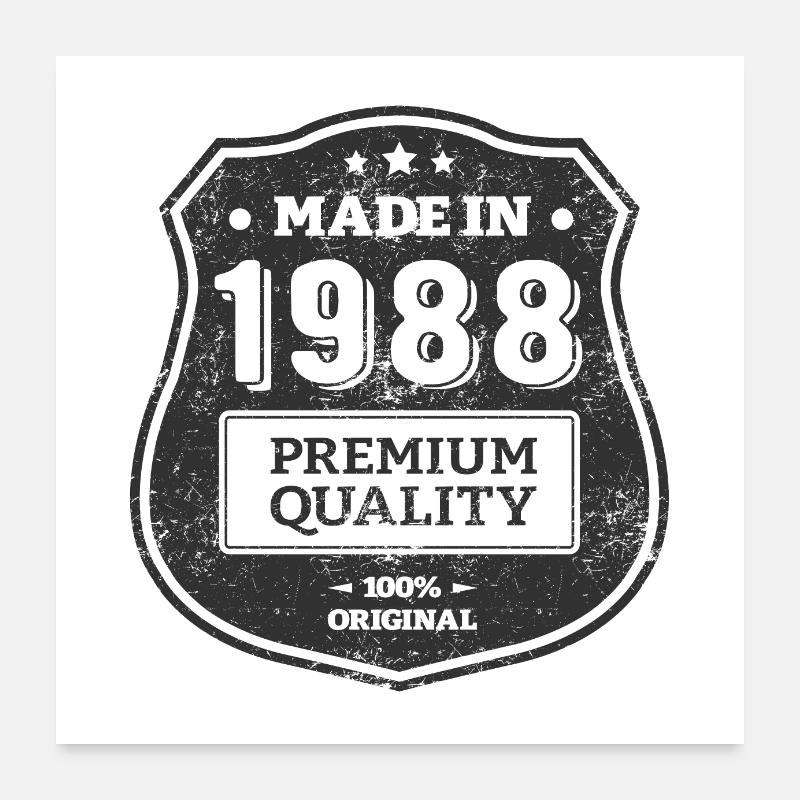 HERGESTELLT 1988 Poster 60x60 cm