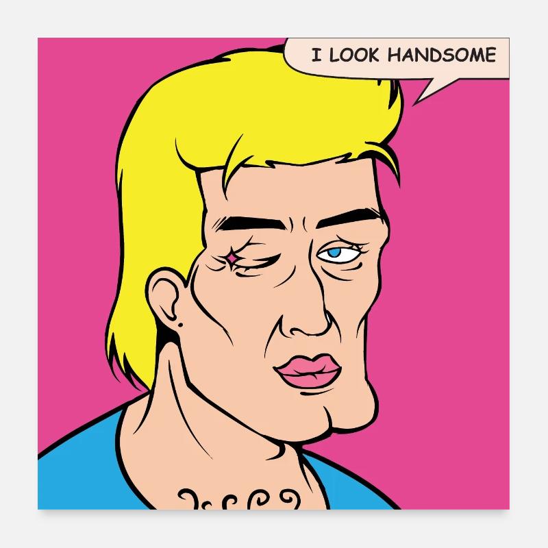 L’auto-louange du Pop Art dans le style de la bande dessinée Poster 60 x 60 cm