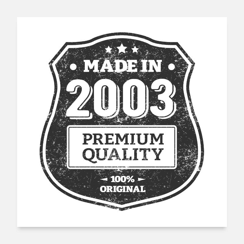 HERGESTELLT 2003 Poster 60x60 cm