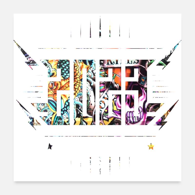 Graffiti Stil Splash Hip Hop Farben Maler 2023 Poster 60x60 cm