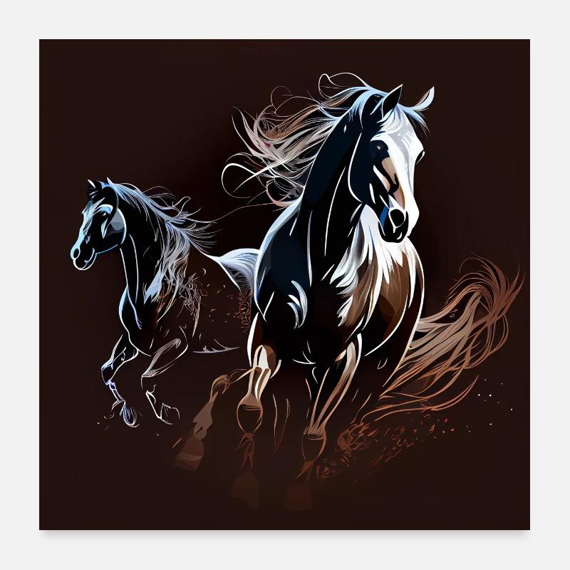 Hest billede Poster 60x60 cm
