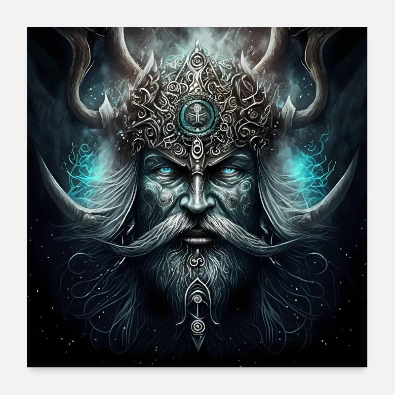 Dark Fantasy Viking Version 2 Poster 60 x 60 cm