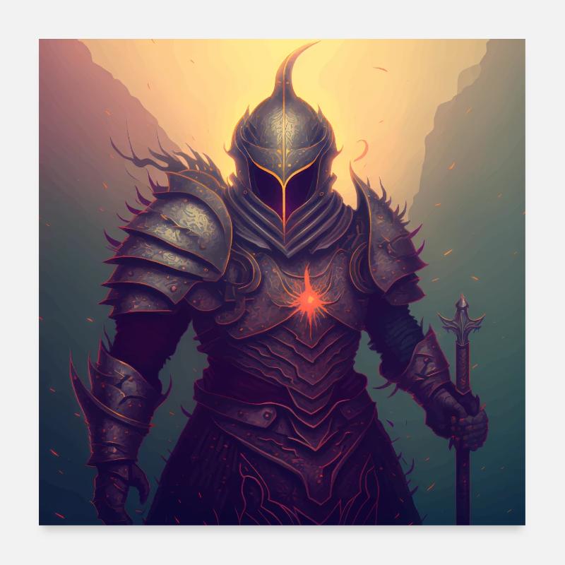 Mashup Ritter Version 3 Epischer Ritter Poster 60x60 cm