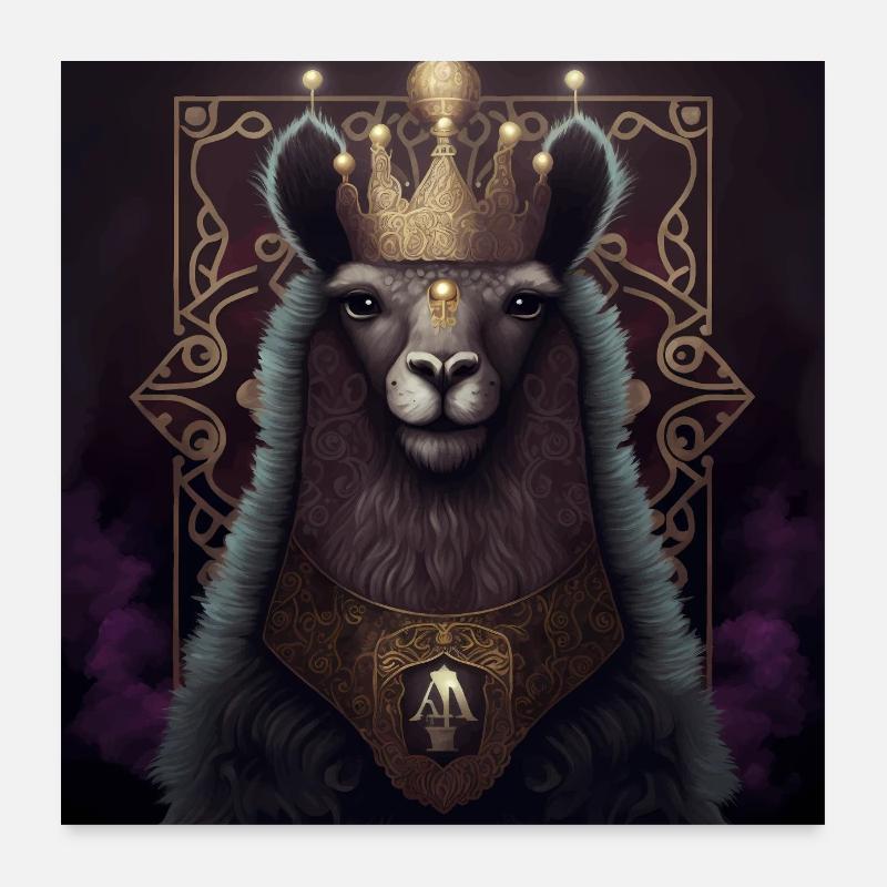 Dark Fantasy Alpaga King Poster 60 x 60 cm