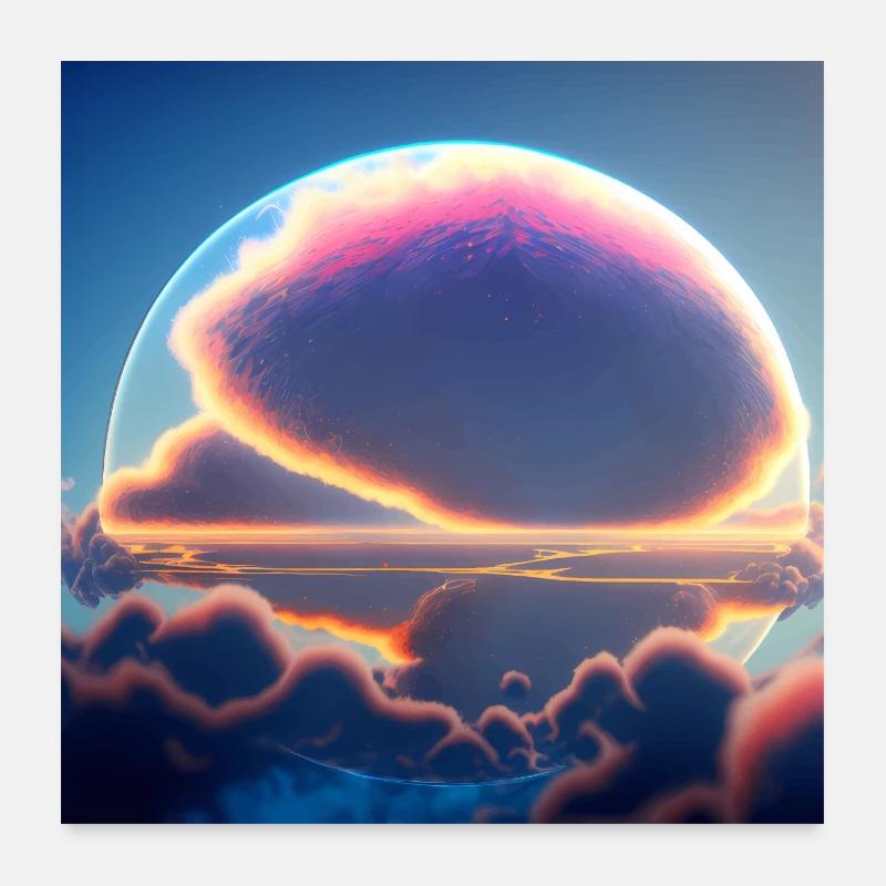 Mashup Supernova Zuckerwatte Planet Poster 60x60 cm